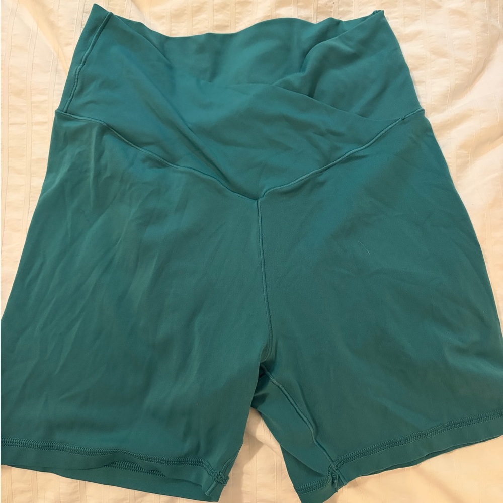 aerie High-Waist Teal Bike Shorts